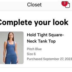 Lululemon | Women's Blue Tank Top | Size:8